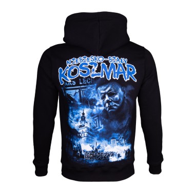 NIEBIESKO-BIAŁY KOSZMAR BLUZA Z KAPTUREM CZARNA