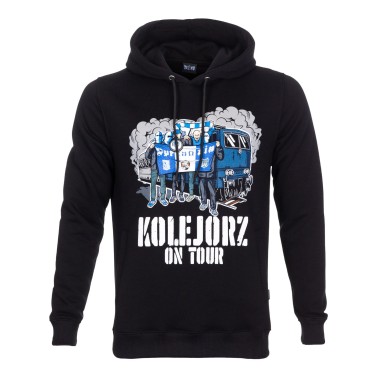 KOLEJORZ ON TOUR BLUZA Z KAPTUREM CZARNA 